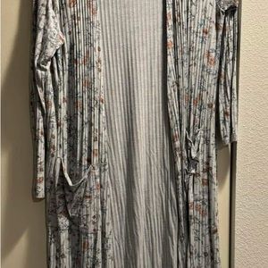 Floral Long Sleeve Duster Cardigan